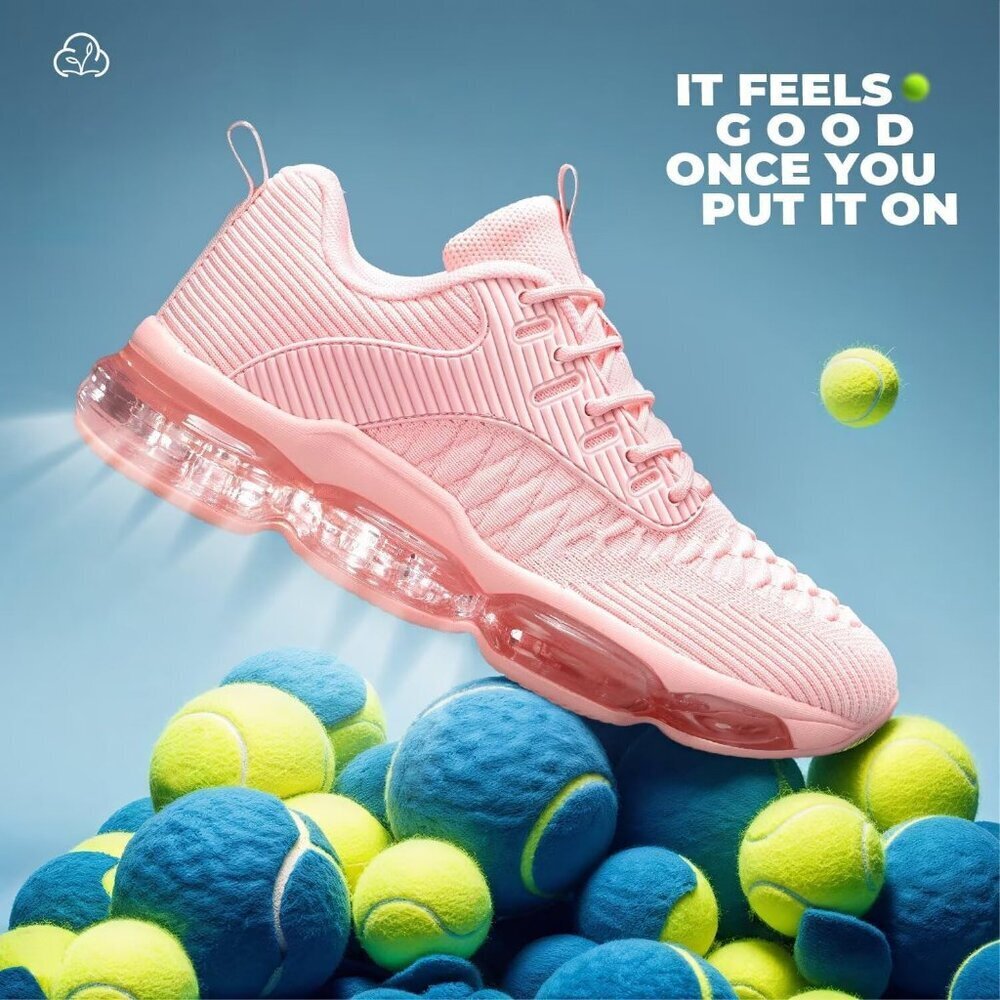 Women's Pink Running Shoes Air Cushion Basketball Sneakers Tennis Breathable - Picture 3 of 7